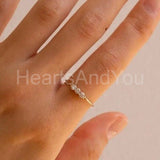 0.15ct Round Cut Moissanite Minimalist Engagement Ring 14k Rose Gold Plated