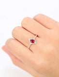 1.5ct Oval Cut Red Garnet Engagement Ring Vintage Halo Star 14k Rose Gold Finish