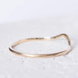 0.15ct Round Moissanite Curved Anniversary Engagement Ring 14K YellowGold Plated