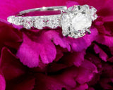 3ct Round Cut Diamond Accent Solitaire Engagement Ring 14k White Gold Finish New