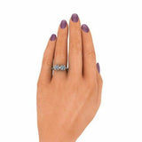 3Ct Round Cut Diamond Two Stone Cocktail Engagement Ring 18K White Gold Finish