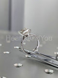 0.35ct Emerald Simulated Diamond Solitaire Engagement Ring 14k White Gold Plated