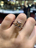 3.5ct Cushion Cut Peach Morganite Gatsby Rich Engagement Ring 14k Rose Gold Over
