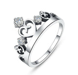 1Ct Round Cut Diamond Princess Tiara Crown Engagement Ring 14K White Gold Finish