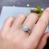 2.2ct Engagement Ring Round Cut Diamond Split Shank 14k White Gold Finish