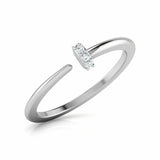 1Ct Round Cut Diamond Open Nail Design Engagement Ring 14K White Gold Finish