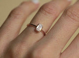 1ct Emerald Cut Diamond Engagement Ring Bezel Set Solitaire 14k Rose Gold Finish