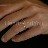 0.5ct Round Cut Moissanite Petite Minimalist Wedding Band 14k Yellow Gold Plated
