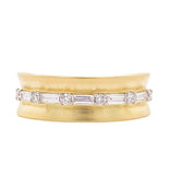 0.4ct Baguette Simulated Diamond Wide Unique Wedding Band 14k Yellow Gold Plated