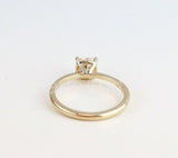 0.5ct Cushion Simulated Diamond Solitaire Engagement Ring 14k Yellow Gold Plated