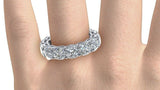 3ct Cushion Diamond Eternity Anniversary Wedding Ring Band 14k White Gold Finish