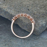 0.45ct Wedding Band Round Diamond Stackable Petite Minimal 14k Rose Gold Finish