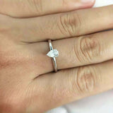 1.4ct Engagement Ring Pear Cut Diamond Solitaire Design 14k White Gold Finish