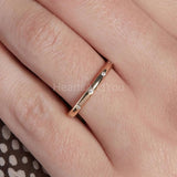 0.1ct Round Cut Moissanite Dainty Flush Set Wedding Band 14k Yellow Gold Plated