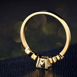 1.6ct Round Cut Diamond Engagement Ring 5 Stone Solitaire 14k Yellow Gold Finish