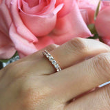 1ct Round Diamond Classic Eternity Wedding Anniversary Band 14k Rose Gold Finish