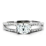 2ct Oval Cut Diamond Unique Split Band Engagement Ring 14K White Gold Finish
