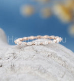0.3ct Marquise Simulated Diamond Single Prong Wedding Band 14k Rose Gold Plated
