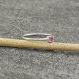 0.3ct Engagement Ring Oval Cut Pink Sapphire Solitaire 14k White Gold Finish