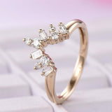 1.6ct Baguette Cut Diamond Engagement Ring Curved Crown 14k Yellow Gold Finish