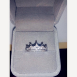 2Ct Round Cut Diamond Queen Princess Crown Engagement Ring 14K White Gold Finish