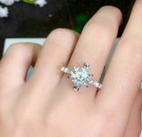 2.2ct Engagement Ring Round Cut Diamond Floral Knot Design 14k White Gold Finish