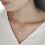 1.6ct Marquise Cut Diamond Pendant Chain Petite Floral Leaf 14k WhiteGold Finish