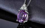 2ct Purple Amethyst Pendant Oval Cut Diamond Petite 14k White Gold Over NO CHAIN