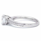 1.7ct Round Cut Diamond Dual Prong Solitaire with Accent Ring 14k WhiteGold Over