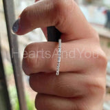0.2ct Baguette Simulated Diamond Minimalist Wedding Band 14k White Gold Plated