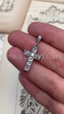 1ct Round Cut Moissanite Holy Cross Pendant 14k White Gold Plated NO CHAIN