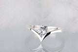 0.5ct Round Cut Diamond Engagement Ring Solitaire Curved 14k White Gold Finish