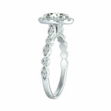 2.5ct Oval Cut VVS1 Diamond Milgrain Vintage Engagement Ring 14K White Gold Over