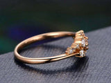 1.2ct Round Cut VVS1 Diamond Engagement Ring Floral Cluster 14k Rose Gold Finish