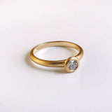 0.5ct Round Cut VVS1D Diamond Engagement Ring Solitaire 14k Yellow Gold Finish