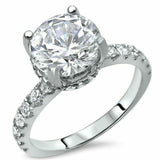 2.5ct Round Diamond Hidden Halo Solitaire Engagement Ring 18K White Gold Over