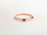 0.2ct Round Cut Pink Ruby Engagement Ring Minimalist Solitaire 14k RoseGold Over