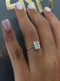 1.5ct Radiant Cut Diamond Solitaire Engagement Ring 14k Dual Tone Gold Finish