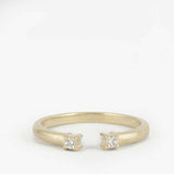 0.5ct Wedding Band Round Cut Diamond Open Cuff Stackable 14k Yellow Gold Finish