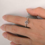 1.3ct Engagement Ring Round Cut Peach Morganite Diamond Halo 14k White Gold Over