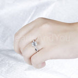 2.2ct Emerald Simulated Diamond Infinity Engagement Ring 14k White Gold Plated