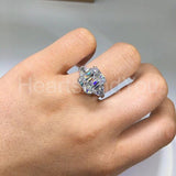 2.3ct Emerald Simulated Diamond Three Stone Engagement Ring 14k WhiteGold Plated