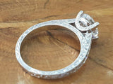2.5ct Round Cut Diamond Antique Vintage Engagement Ring 14k White Gold Finish