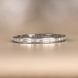 0.4ct Baguette Simulated Diamond Channel Set Wedding Band 14k White Gold Plated