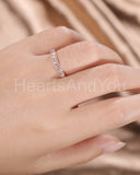 0.35ct Round Cut Moissanite Half Eternity Women Wedding Band 14k RoseGold Plated