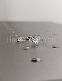 1ct Heart Cut Simulated Diamond Solitaire Engagement Ring 14k White Gold Plated