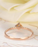 0.3ct Princess Cut Yellow Sapphire Beaded Ball Solitaire Ring 14k Rose Gold Over
