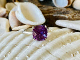 2.2ct Engagement Ring Cushion Cut Purple Amethyst Solitaire 14k WhiteGold Finish