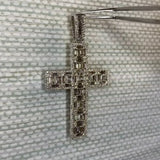 2ct Emerald Simulated Diamond Cross Jesus Pendant 14k White Gold Plated NO CHAIN