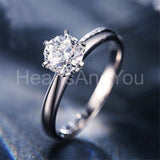 0.35ct Round Cut Moissanite Solitaire Women Engagement Ring 14k WhiteGold Plated